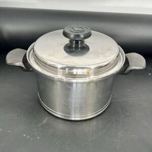 LIFETIME T304cc Stainless Steel 4 Qt Stock Pot Pan + Lid Made In USA